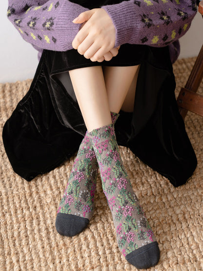 Rufia - Wild Bloom Texture Crew Socks