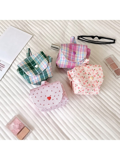 Cosbai - Cute Plaid Printed Coin Pouch