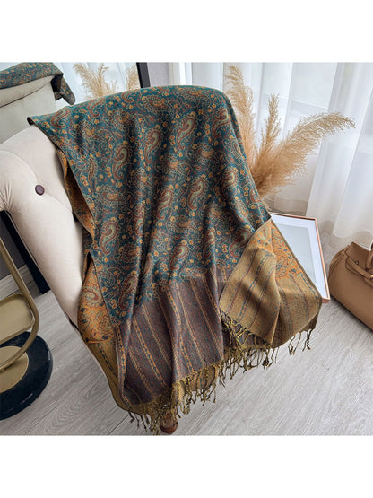 Scarvii - Classic Paisley Fringe Shawl Scarf