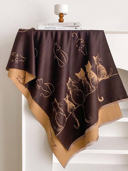 Scarvii – Cute Cat Pattern Winter Scarf & Shawl