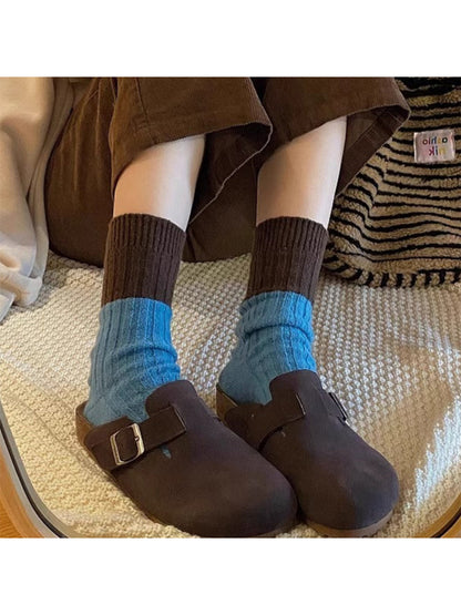 Rufia - Color Block Ribbed Crew Socks