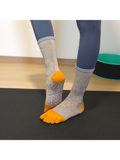 Rufia - Pattern Grip Long Five-Toe Training Socks