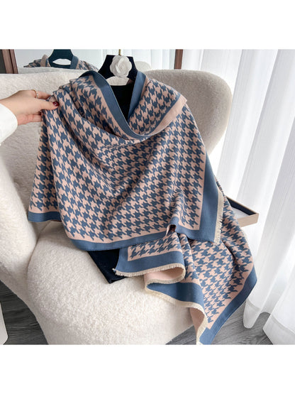 Scarvii - Retro Houndstooth Pattern Winter Scarf