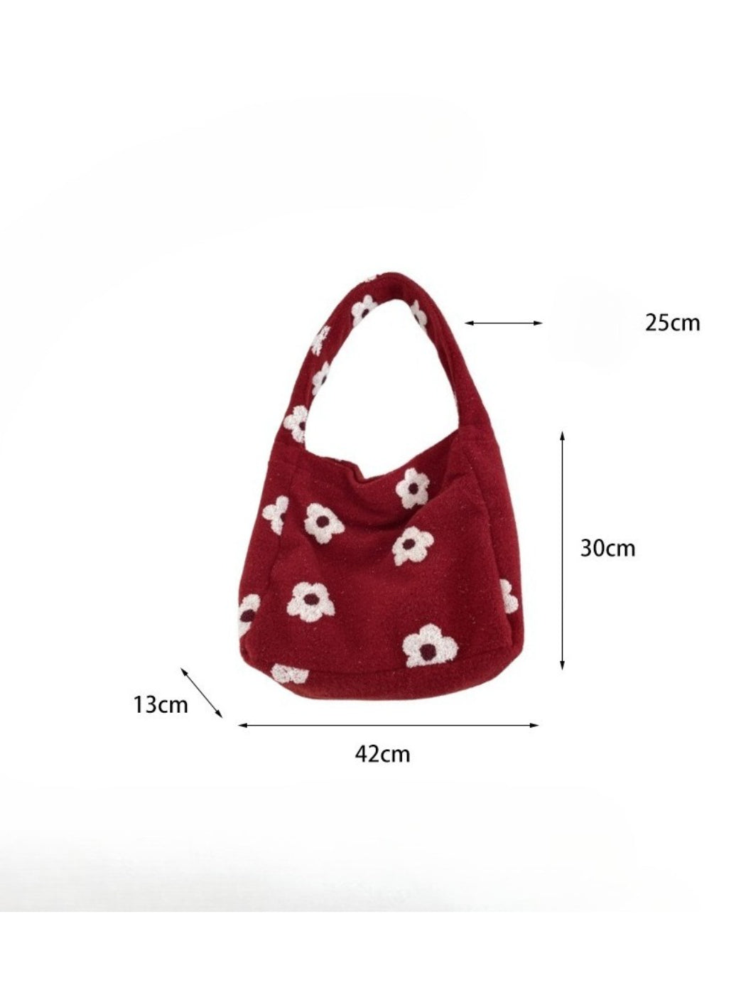 Cosbai - Floral Textured Shoulder Tote Bag