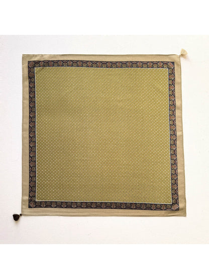 Scarvii - Retro Tiny Print Tassel Square Scarf