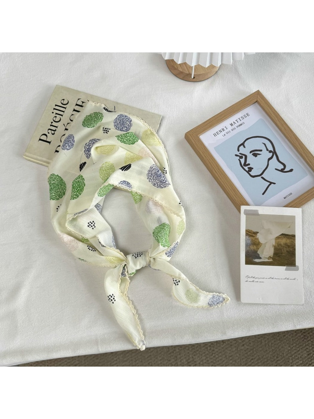 Scarvii - Fairytale Swirl Dot Print Triangle Scarf
