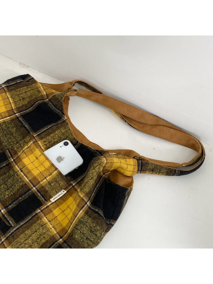 Cosbai – Reversible Plaid Tote Bag