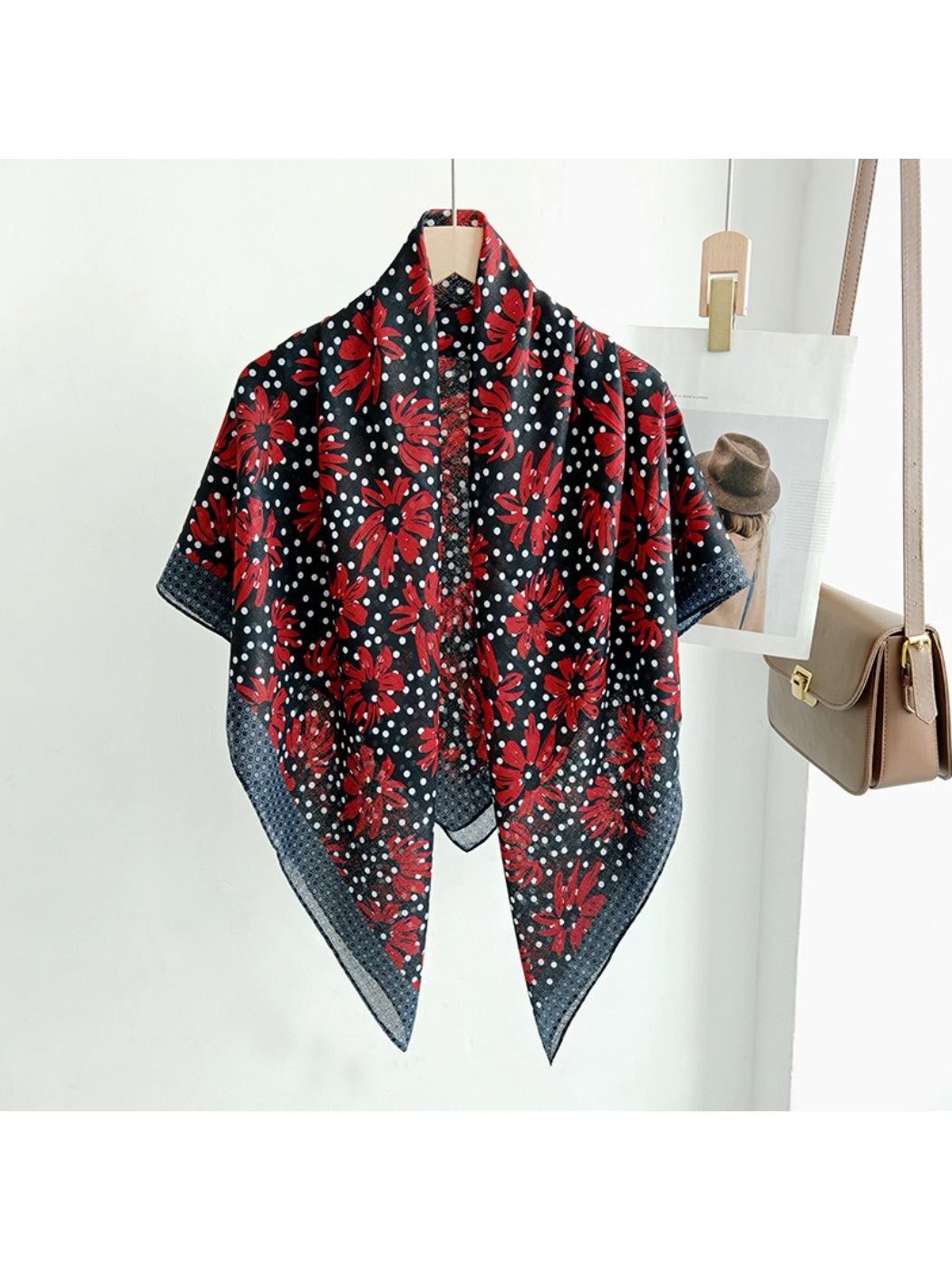 Scarvii Bold Floral Polka Dot Scarf