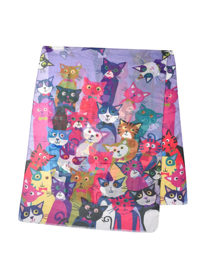 Scarvii – Cartoon Cat Print Scarf