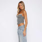 Vesty - Check Lace Bandeau Camisole - Sweet & Spicy