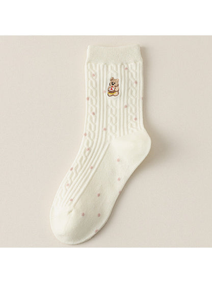 Rufia - Winter Mid-Calf Socks with Cartoon Animal Pattern