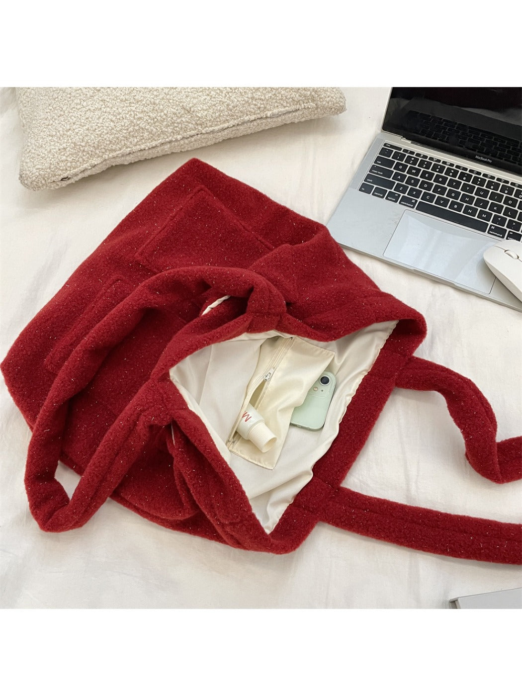 Cosbai – Plush Short Handle Shoulder Bag