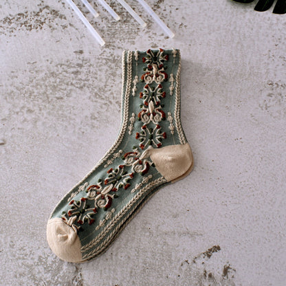 Rufia - Retro Embossed Women's Socks