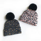 Haila - Leopard Knitted Beanie with Pompom