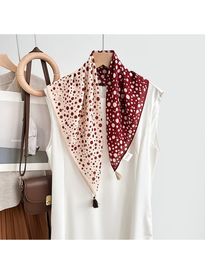 Scarvii - Chic Polka Dot Color Block Square Scarf