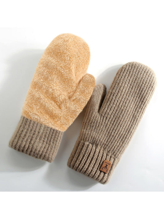 Gloving - Double-Layer Knitted Mittens