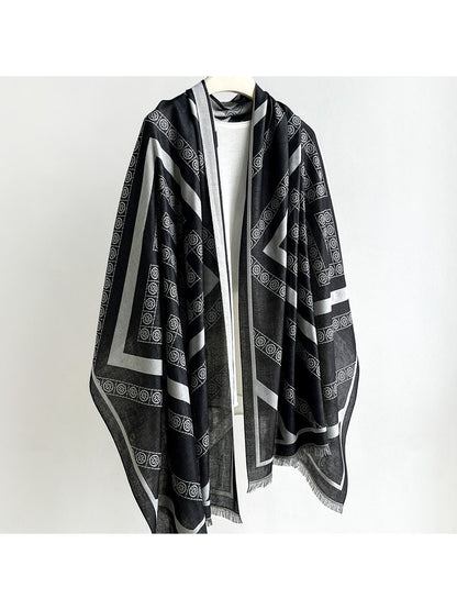 Scarvii - Vintage Geometric Print Summer Wrap Scarf
