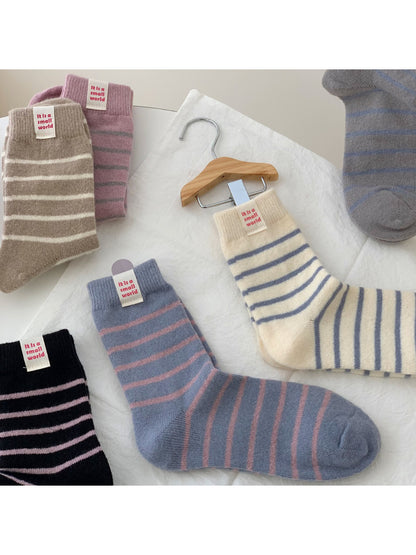 Rufia - Calm Tone Stripe Crew Socks