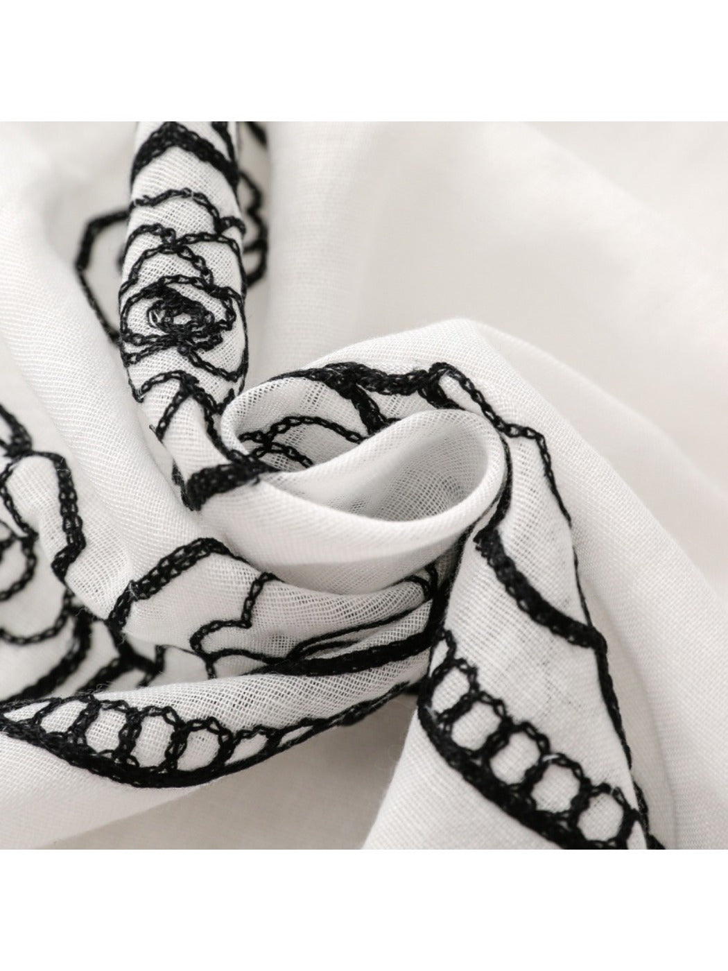Scarvii - Elegant Scarf & Shawl with Rose Embroidered