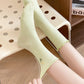 Rufia - Floral Embroidered Ruffled Mid-Calf Socks