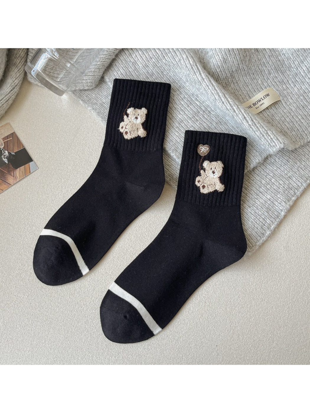 Rufia - Cozy Bear Motif Crew Socks product image 4
