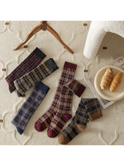 Rufia - Retro Plaid Knee High Socks