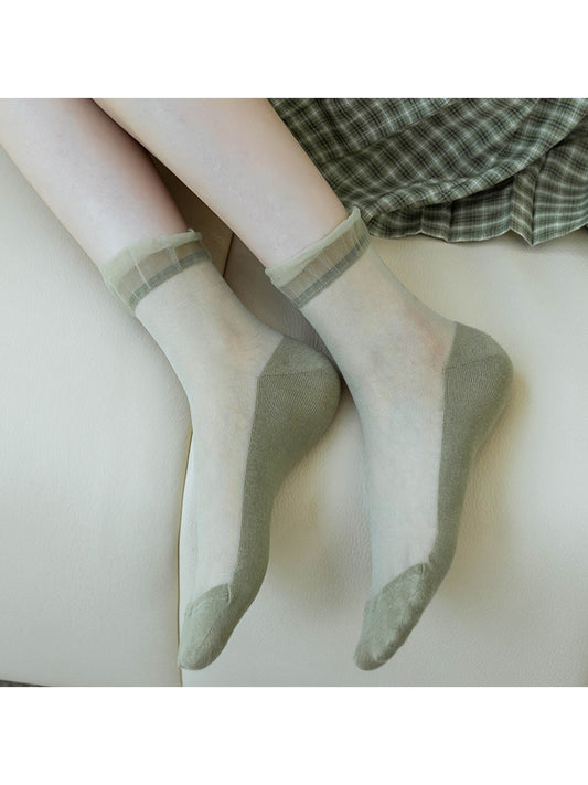 Rufia - Casual Ruffle Trim Crew Socks