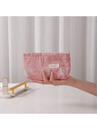 Cosbai - Leaf Print Handheld Organizer Bag