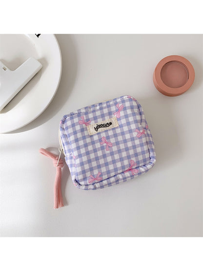 Cosbai Small Plaid Makeup Pouch Square Bag product image