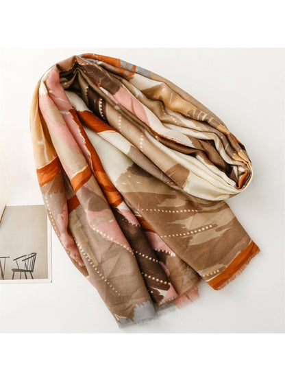 Scarvii - Abstract Botanical Brush Print Scarf