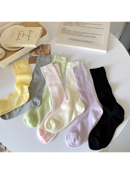 Rufia - Soft Ribbed Crew Socks for Women