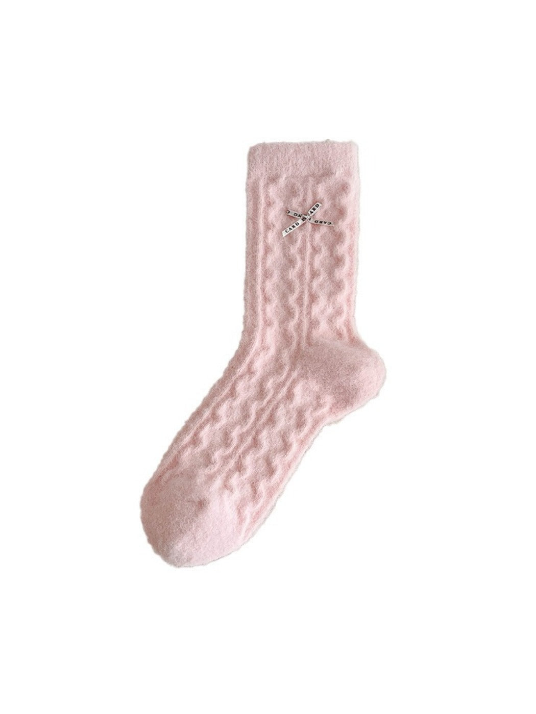 Rufia - Cute Soft Thick Winter Socks - Pink & White