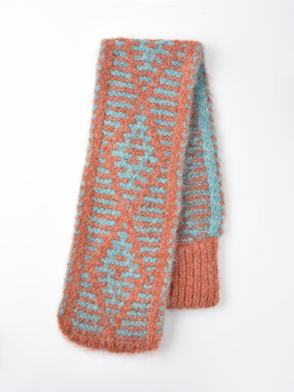 Scarvii - Two-Tone Knitted Scarf with Slip-Through Design