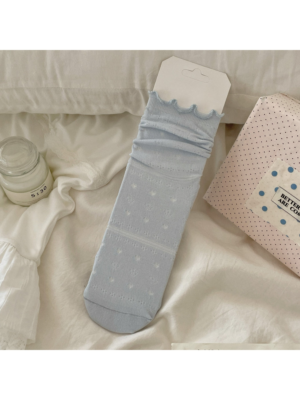 Rufia Lace Ruffle Mesh Mid Calf Socks product image