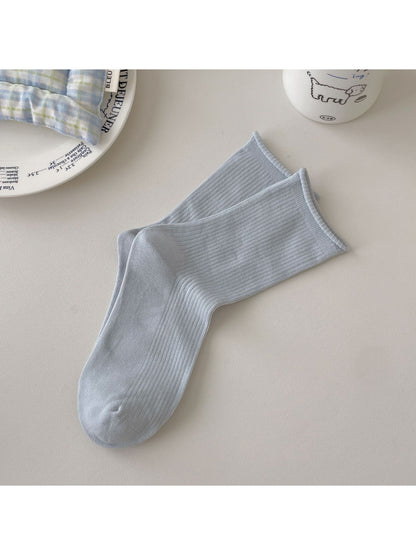 Rufia Rolled Edge Stripe Mid Calf Socks color options