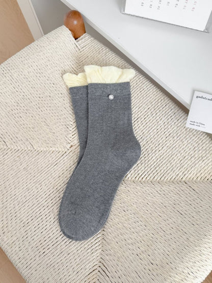Rufia - Bead Accent Ribbed Crew Socks product image 8