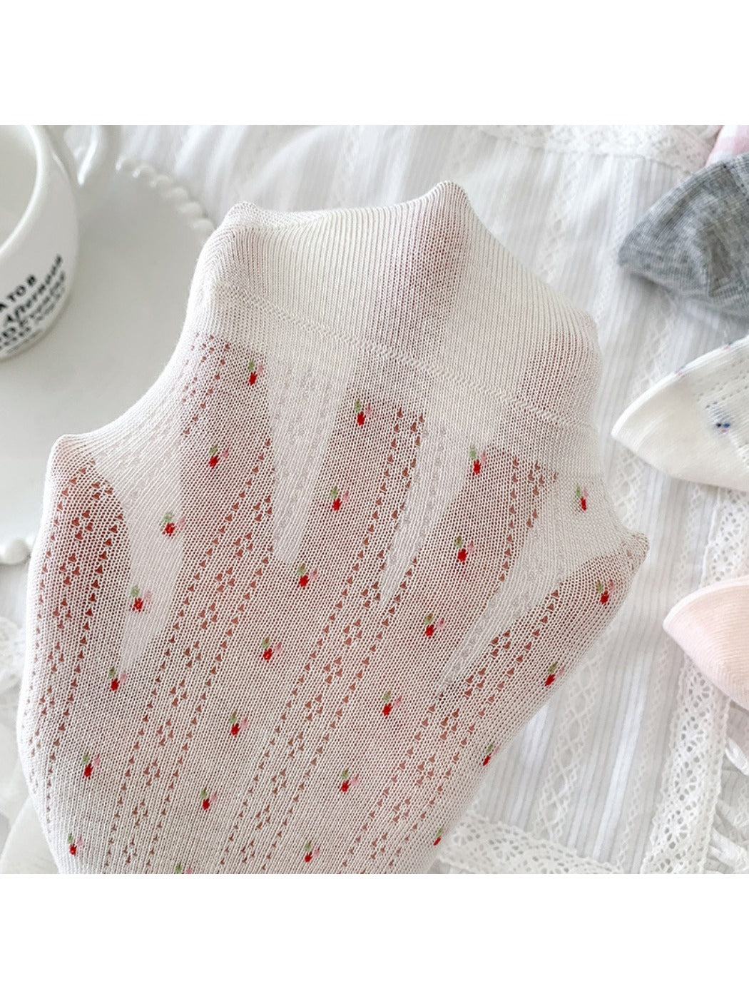 Rufia - Floral Mesh Summer Socks - Feminine & Breezy
