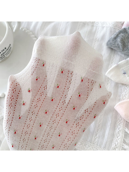 Rufia - Floral Mesh Summer Socks - Feminine & Breezy