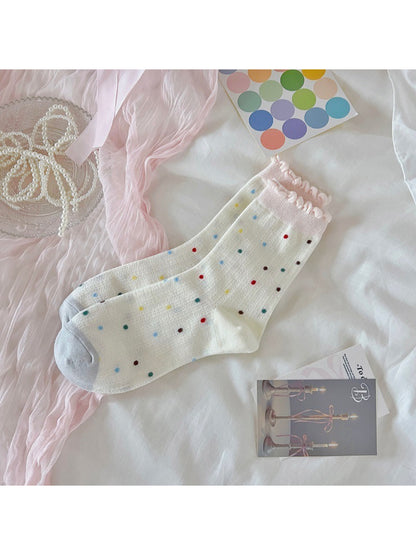 Rufia - Pastel Polka Dot Crew Socks