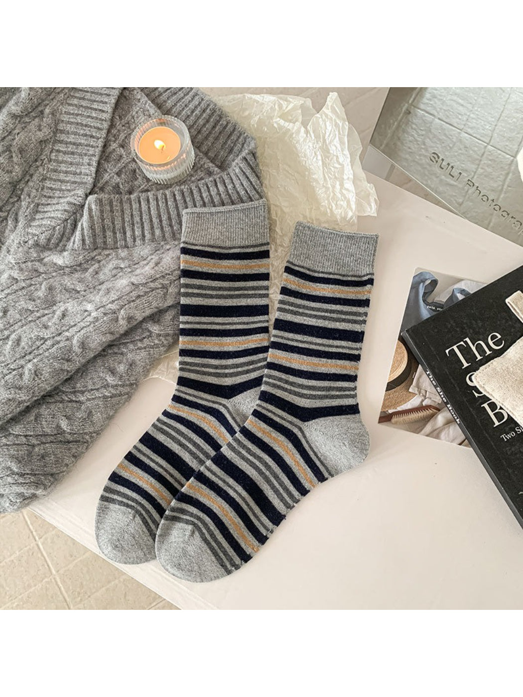 Rufia - Classic Multi-Stripe Crew Socks