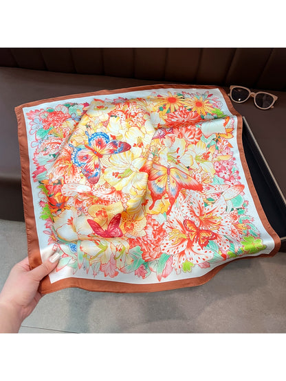 Scarvii - Butterfly Print Casual Fashion Square Scarf
