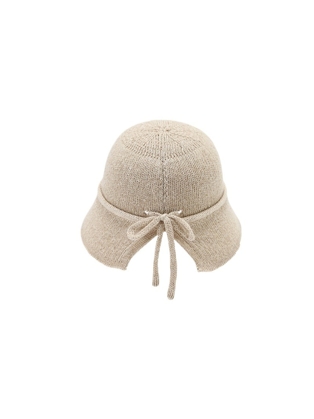 Haila tie back woven bucket hat with visible woven pattern and tied back strap