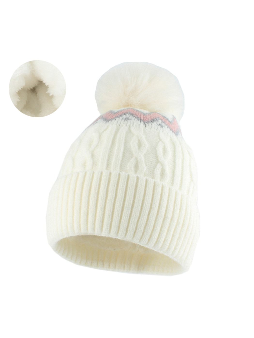 Haila - Women's Winter Ribbed Knit Pom Beanie