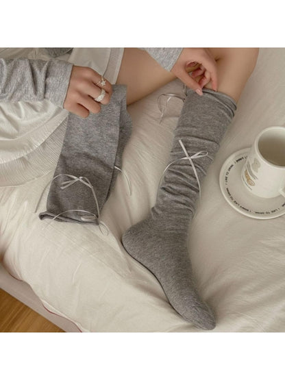 Rufia - Sweet Bow Detail Mid-Calf Slouch Socks