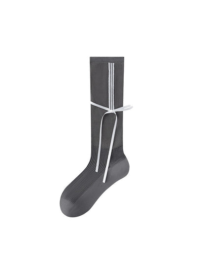 Rufia - Striped and Bow Patterns Crew Socks