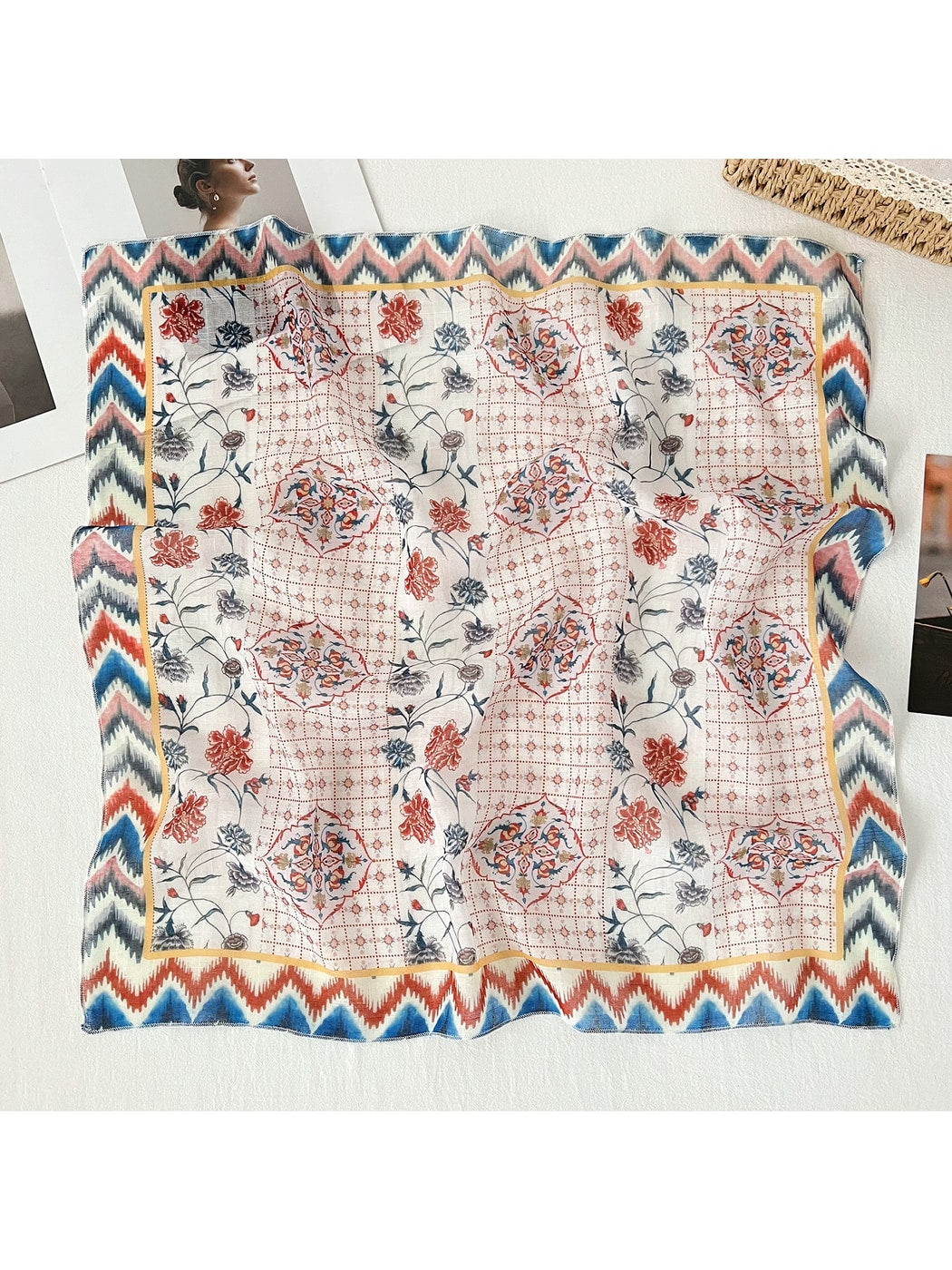 Scarvii - Plant Floral Retro Styling Square Scarf