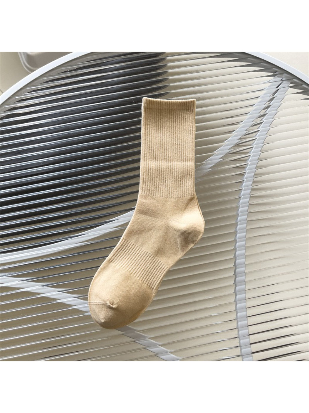 Rufia - Solid Ribbed Knit Crew Socks