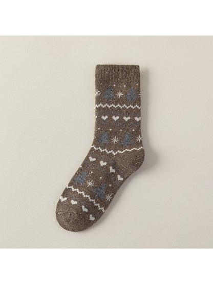 Rufia - Cozy Winter Forest Crew Socks