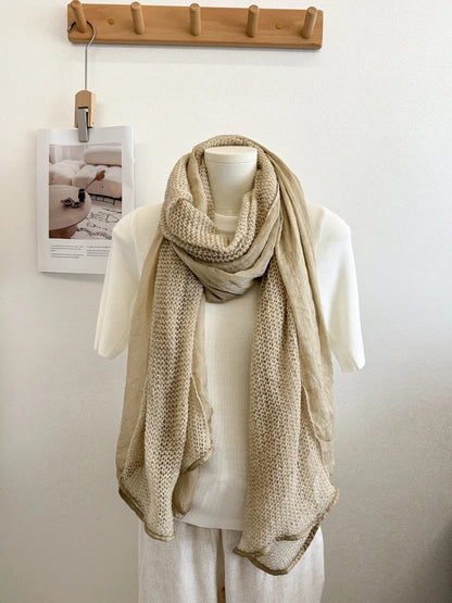Scarvii - Airy Knit Panel Lightweight Scarf