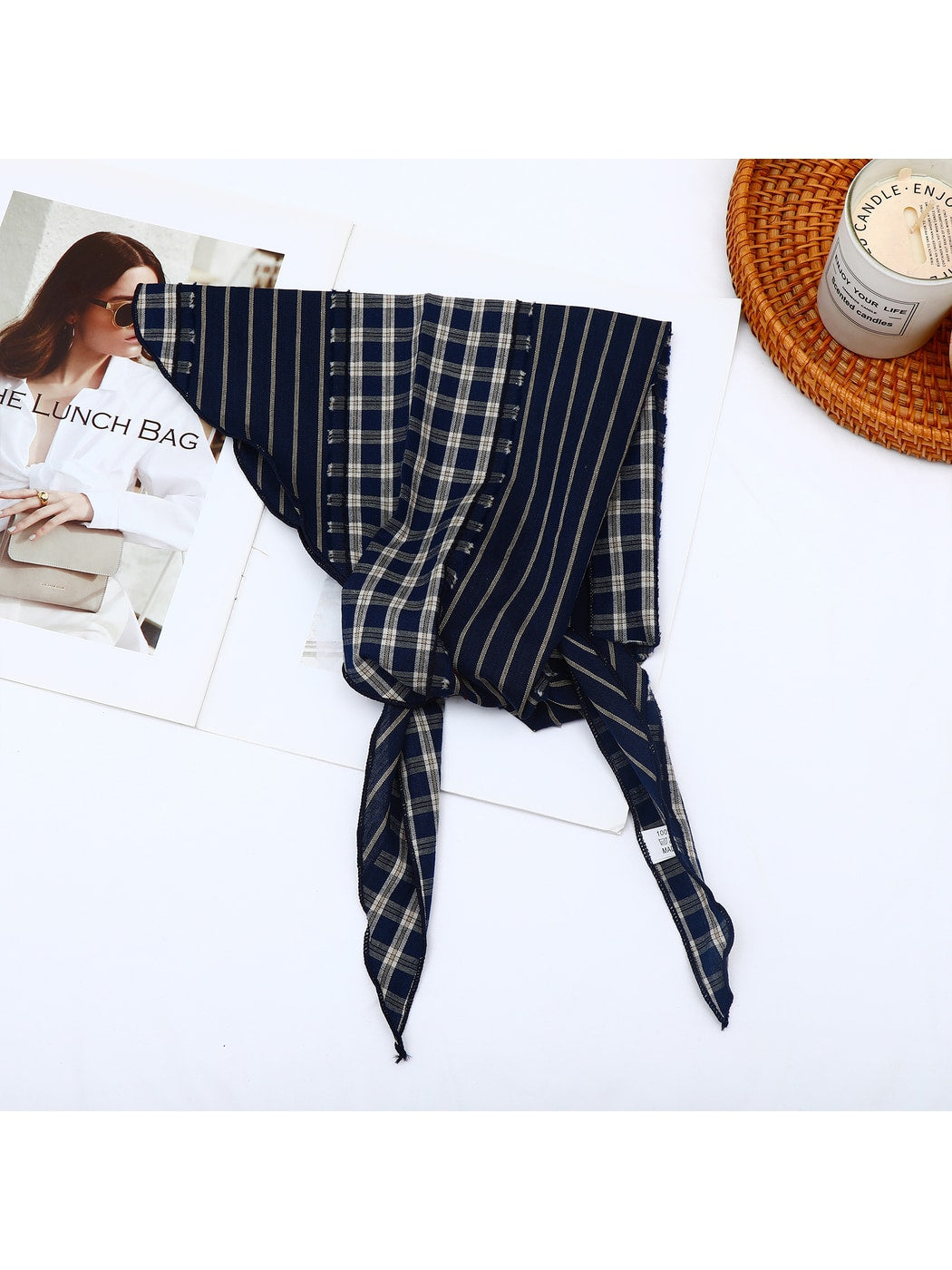 Scarvii - Geometric Printed Color-Block Triangle Bandana